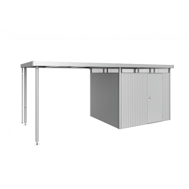Seitendach für Gerätehaus Highline, Biohort Farbton: silber-metallic, Seitendach für Highline: Gr. H3 - L (282x235x222 cm)