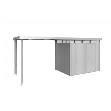 Seitendach für Gerätehaus Highline, Biohort Farbton: silber-metallic, Seitendach für Highline: Gr. H2 -L (282x195x222 cm)