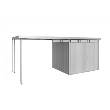 Seitendach für Gerätehaus Highline, Biohort Farbton: silber-metallic, Seitendach für Highline: Gr. H3 - L (282x235x222 cm)