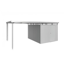 Seitendach für Gerätehaus Highline, Biohort Farbton: silber-metallic, Seitendach für Highline: Gr. H5 / H6 - L (282x315x222 cm)