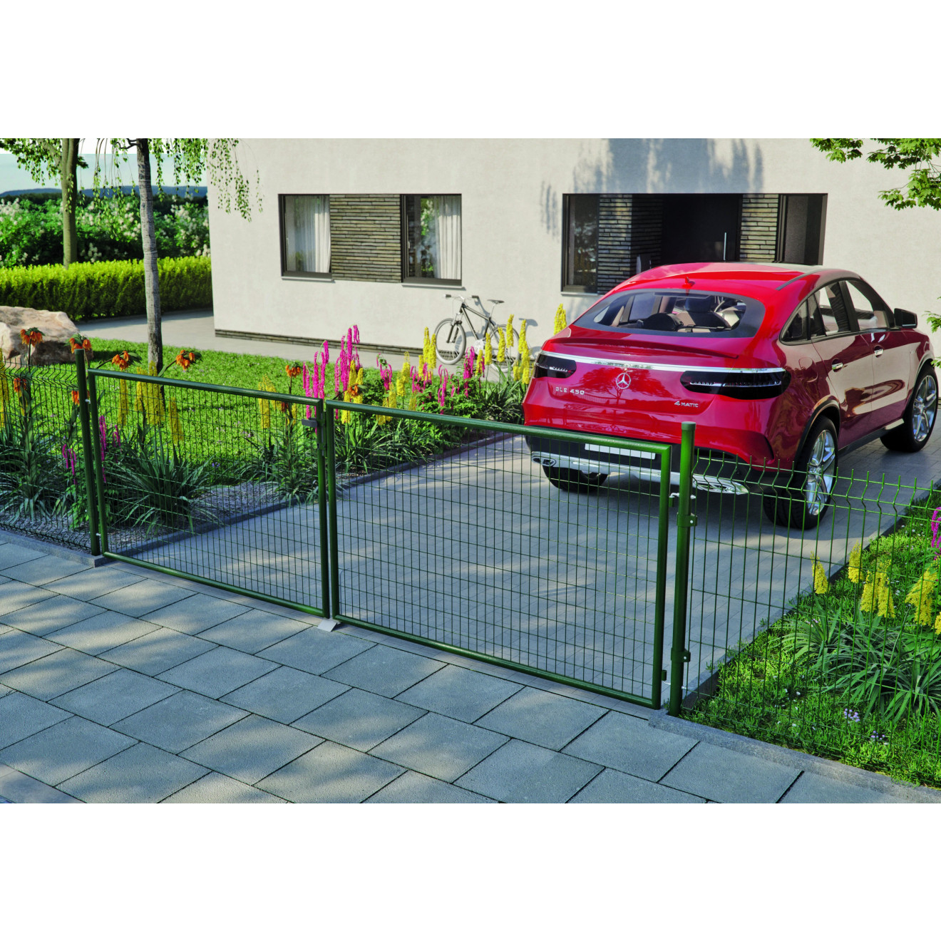 STRONG Endverbinder für Gitterzäune GRÜN, Ø 34 mm, 1-fach