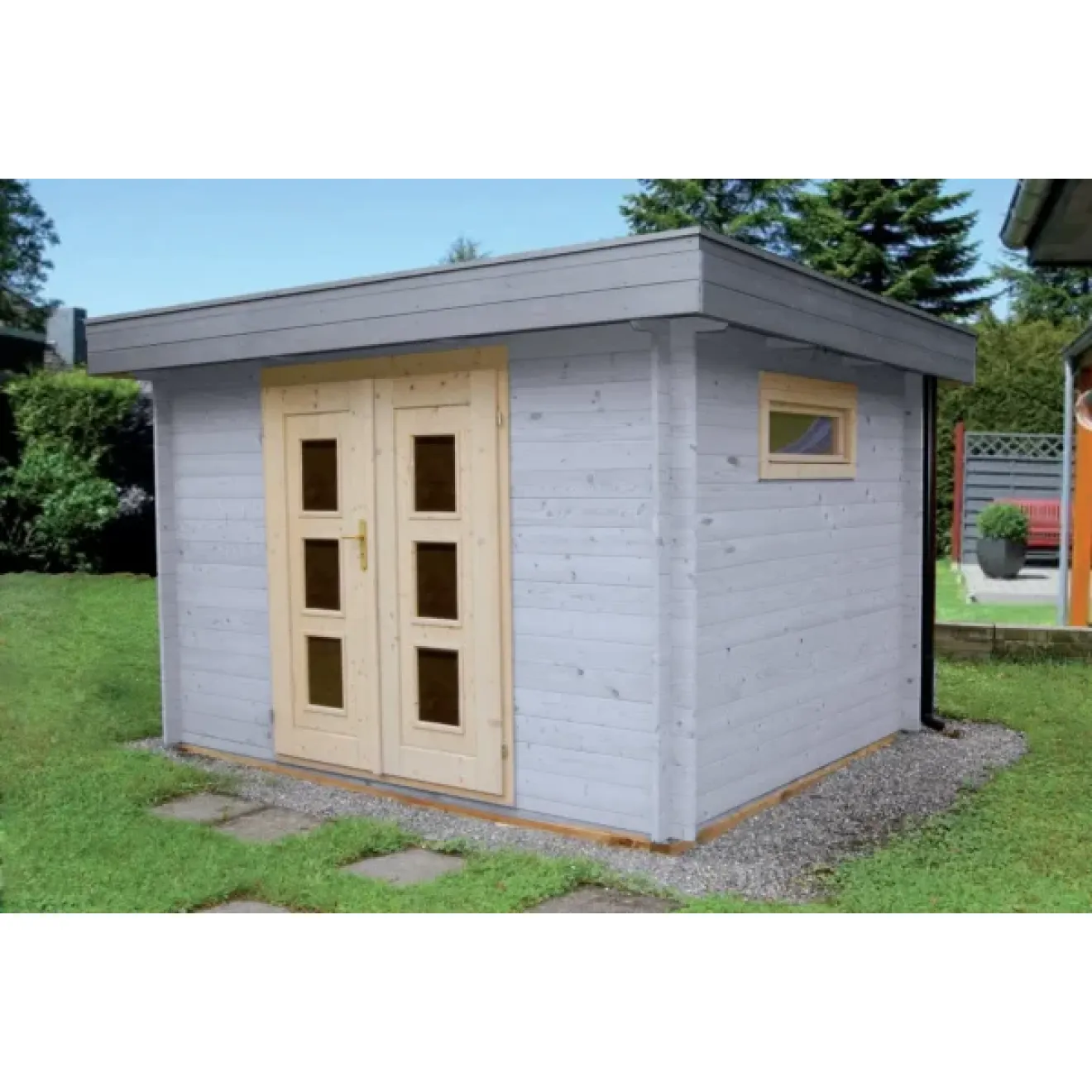 Gartenhaus mit Doppeltür und Fenster 300 cm breit