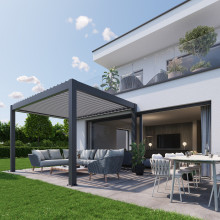 Pergola 3 x 3 m dunkelgrau metallic