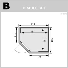 Maße Draufsicht mit Dachkranz