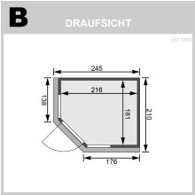 Maße Draufsicht mit Dachkranz