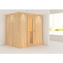 Sauna Benin mit Dachkranz beleuchtet