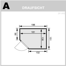 Draufsicht Saunakabine Carin