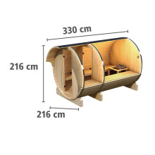 Maße: Fasssauna 3