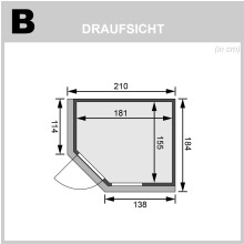 Maße Draufsicht mit Dachkranz