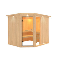 Sauna Fiona 3 Ansicht mit Dachkranz