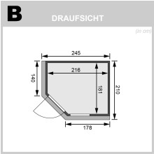 Maße Draufsicht mit Dachkranz