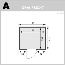 Draufsicht Saunakabine Sodin