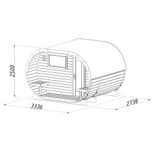 ovale Fass-Sauna Anette (Maße 2)