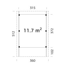 Einzelcarport Karl 11.7 Grundriss