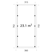 Einzelcarport Karl 23.1 Grundriss