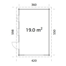 Rasmus 19 m² ohne Tor Grundriss