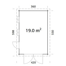 Rasmus 19 m² Holztor Grundriss