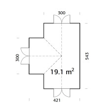 Glashaus Emilia 19.1 mit Maßen