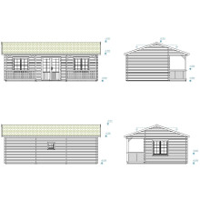 Ferienhaus Sandra 25.6 + 11.1m² mit Vermaßung