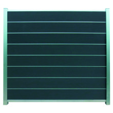 GOTLAND-Serie WPC-Steckzaunsystem Zaunset für ein Zaunfeld 180 x 175 cm Schiefergrau / SILBER, kartonverpackt