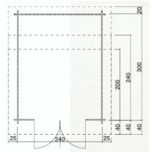 Grundriss Gartenhaus mit Doppeltür 240 cm breit