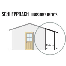 Schleppdach 130 cm breit
